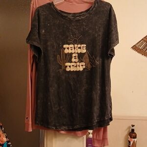 "Take A TRIP"Vintage Black Graphic Tee. Mens Sz.L, Womens‎ SzXL